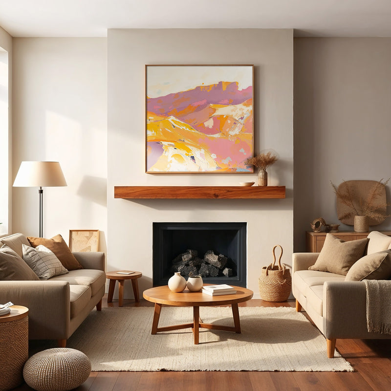 Bright Sunny Desert Abstract Painting - Sage and Rose Prints