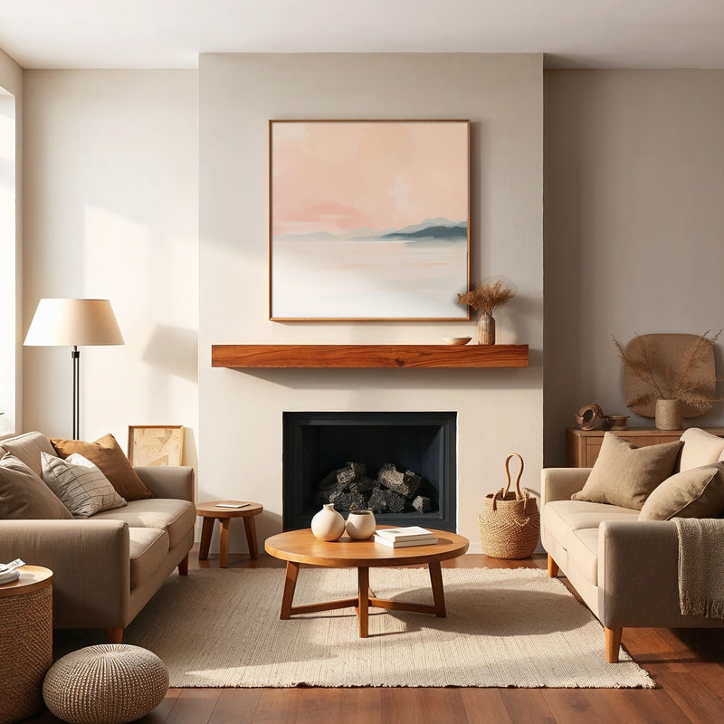 Misty Valley with Blush Pink - Sage and Rose Prints