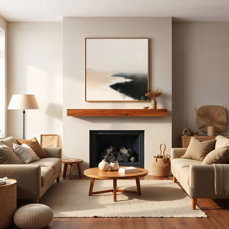 Muted Abstract Landscape - Sage and Rose Prints