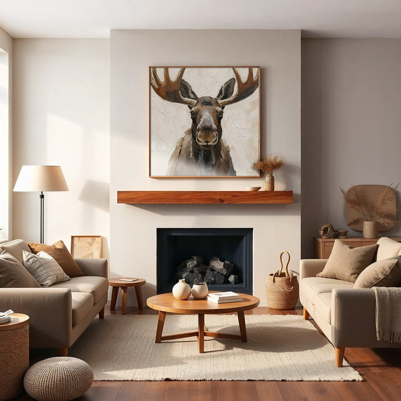 40- Portrait of a Moose Painting Print - Sage and Rose Prints