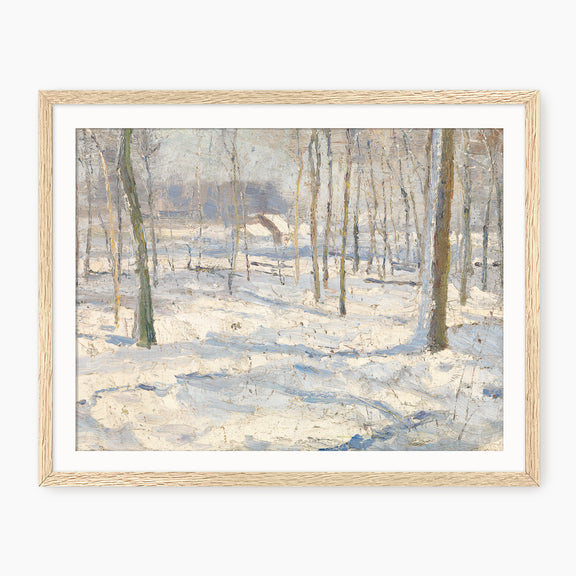 Grove of Trees in Snow Winter Landscape Painting - Sage and Rose Prints