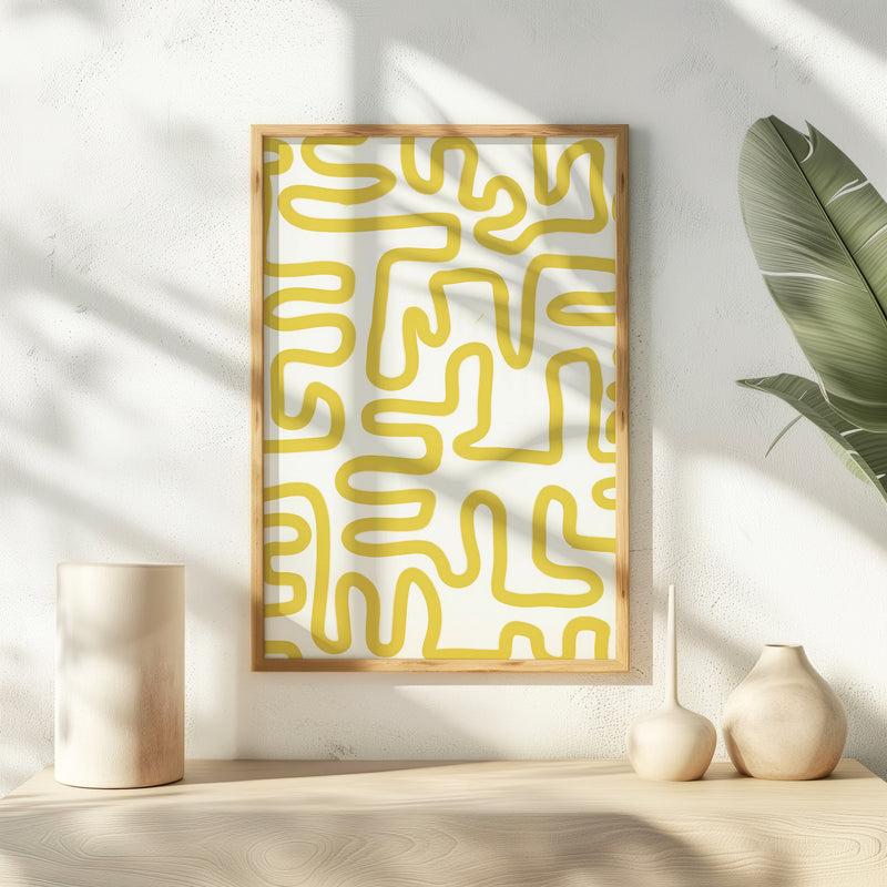 Yellow Maze Print - Sage and Rose Prints