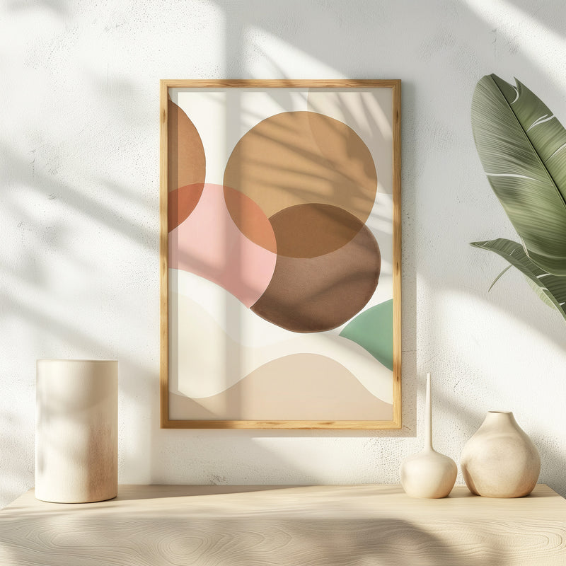 Sandstone and Pink Modern Art Print - Sage and Rose Prints