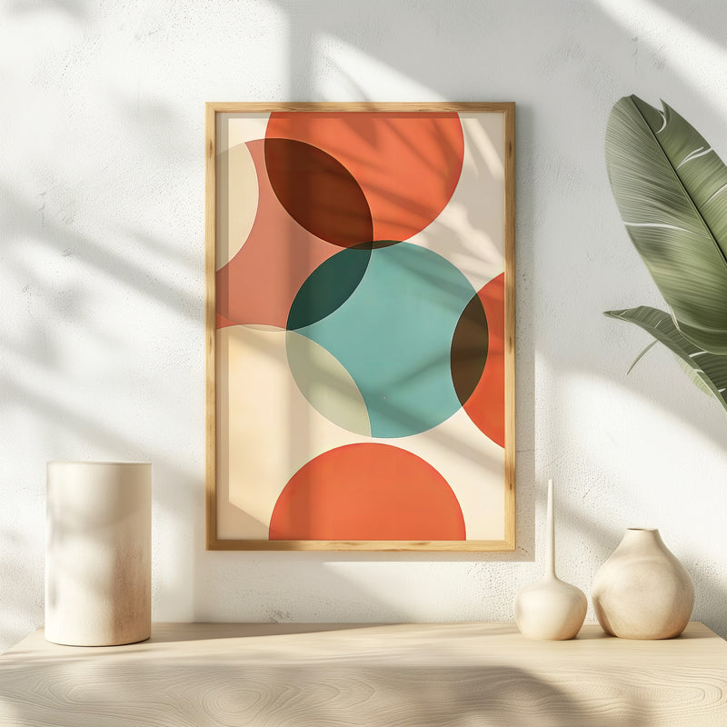 Vibrant Mid Century Circle Print - Sage and Rose Prints