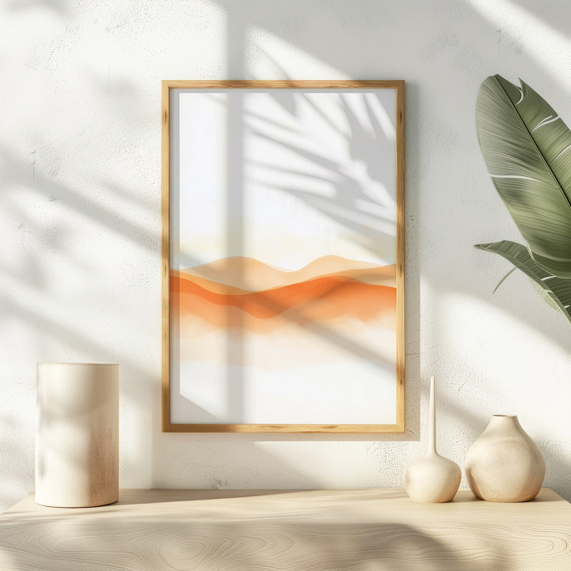 Orange Watercolor Landscape Print - Sage and Rose Prints