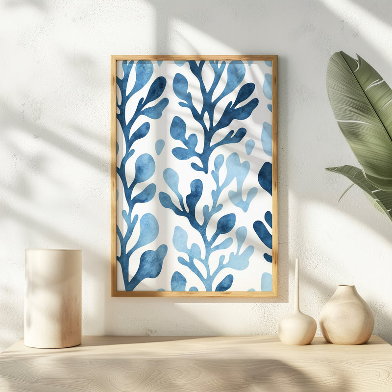 Coastal Blue Seaweed Print - Sage and Rose Prints